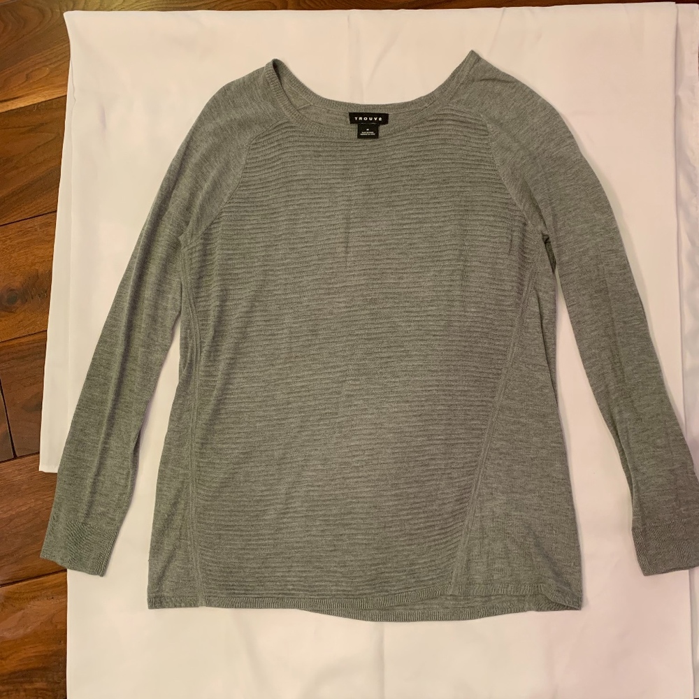 Trouve Rib Sweater Gray